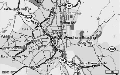 Directions and Map showing location of Quality Inn